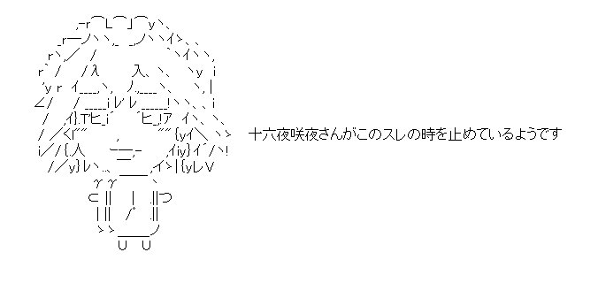 ゆっくり咲夜「十六夜咲夜さんがこのスレの時を止めているようです」